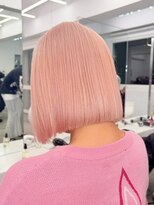 クク 渋谷(QUQU) ボブ ピンク ペールカラー ぱっつん ワンレン