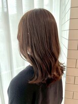 ヘアメイク ミチ 富田店(HAIRMAKE MICHI) ミディアム 外ハネ ショコラブラウン 艶髪 透明感 レイヤー