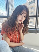 チェレ ブラン 堺東店(Chere brun)&nbsp;シースルーバング・ナチュラルルーズパーマ・シナモンベージュ