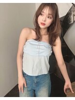 マリアバイアフロート(Maria by AFLOAT)&nbsp;韓国風くびれレイヤーセミロングミルクティーベージュ