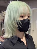 Y52_ ペールグリーン ブリーチ3回～
