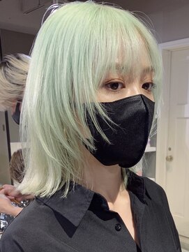 ペレ 渋谷(PELE) Y52_ ペールグリーン ブリーチ3回～