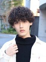 ネイビー(NAVY)&nbsp;プードルパーマ 無造作質感 パーマ男子