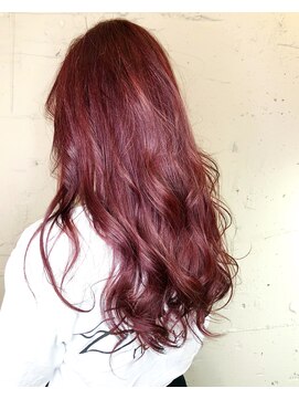 セシルヘアー(CECIL hair) ピンクレッド×ケアブリーチ×韓国ヘア