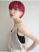 【buZonブゾン】耳掛けショート×ビビッドピンクカラー
