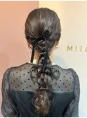 ナチュラル編み下ろし★ベロアリボン