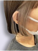 20代30代40代大人インナーカラー耳掛け切りっぱなし大人ボブ