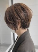 20代30代40代小顔ひし形デジタルパーマ前下がりショートボブ