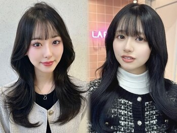 ラルムバイシー 新宿(LARME by Sea)の写真/理想の毛流れと小顔映え前髪カット＆顔周りデザイン。360度どこから見ても可愛い！女性らしさ◎[新宿]