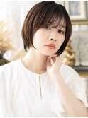 バレイヤージュ前下がり丸みショートマッシュh3戸頭20代30代40代