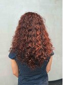 くるくるハードパーマカーリーヘアブリーチなしオレンジカラー