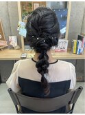 大人上品な◎ローポニー風編みおろしヘアセット