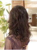 #セミロング・ゆるふわウェーブ・くせ毛風パーマ20代30代銀座
