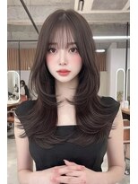 ノイエ 原宿 北参道(NoIE) レイヤーカット髪質改善カラーココアブラウン顔まわりカット