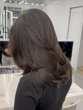 プラチナ(PLATINA) ハイレイヤーレイヤーカットブリーチ無しカラー顔周り韓国