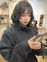 ミモザワークス ヘアアレンジ ふわふわボブ/ダークグレージュ/1ブリーチ