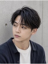 【大人めのウェーブパーマスタイル】ソフトツーブロックでビジネスマンの方にも大人気♪