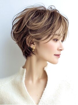 ハーツ(Heart's) 40代50代60代/脱白髪染め白髪ぼかしハイライト/クールショート