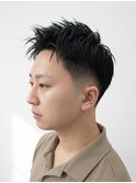 アップバングテーパーフェード