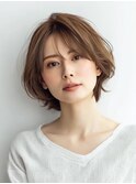 白髪ぼかし脱白髪染め似合わせショートボブ40代50代60代