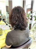カカオブラウンのウェーブヘア【津田沼】【奏の杜】【本八幡】