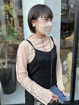 ヘアー アイス ルーチェ(HAIR ICI LUCE) 透明感たっぷりグレージュボブ/落合