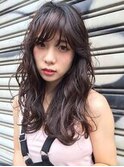 デザインカラー/シルキーベージュ/グレージュカラー/斜めバング