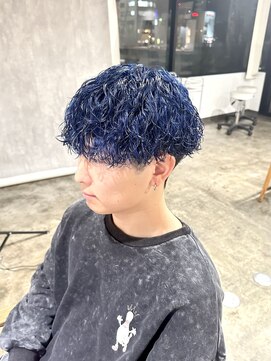 ザ オーダー(THE ORDER) ブリーチパーマブルーカラーメンズパーマ波巻きスパイラル