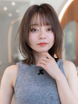 ケアリー 浦和美園(Carelly) 大人かわいい前髪セシルカットココアブラウンフリンジウェーブ