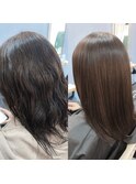 髪質改善カラー×ストレートで劇的変化