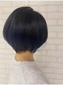 ネイビー/ブルーブラック/透明感/丸みショート/似合わせ