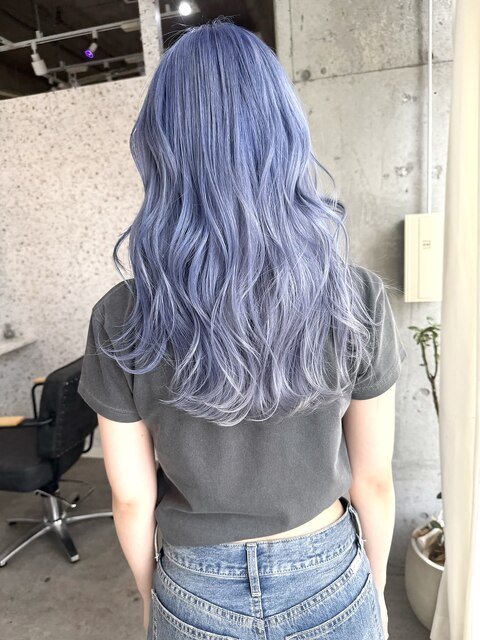 ブルー&ブルーバイオレットの花かんむり （ブルーコロンバインと  