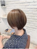 【髪質改善】丸みショートハイライトカラー
