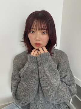 サンクチュアリー ウィズ コネクト(Sanctuary with connect) カシスレッドカラー×くびれボブヘア