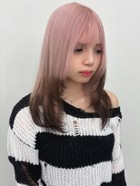 エニフォーイーストハム(Eni for eastham)&nbsp;姫カットホワイトピンクセミロング裾カラー