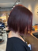 ヘアーループセラデザインワークス(Hair ruup Sela design works)&nbsp;切りっぱなしボブ×チェリーレッド