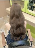 ブリーチなしカラー/髪質改善/ミルクティーベージュ/小顔ヘア