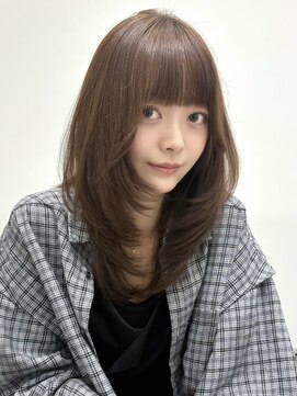 パルス ヨコハマ(PULSE yokohama) 横浜髪質改善韓国ミディアムレイヤーハッシュカットブラウン