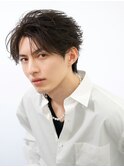 フェザーショートフェザーパーマツーブロックセンターパート