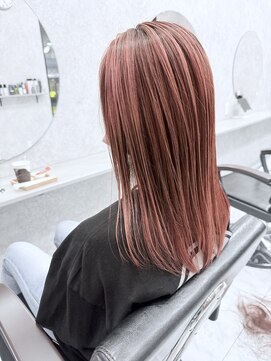 暖色系バレイヤージュ/デザインカラー/ケアブリーチ/仙台美容室