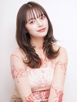 セプト 天神大名(SEPT.) ベージュカラー レイヤーカット セミロング 髪質改善 ピンク