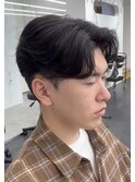 刈り上げセンターパート/波巻きツイストスパイラル/円町
