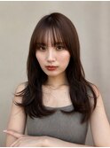 透明感くびれレイヤーブリーチなしカラー◎小顔韓国ヘア