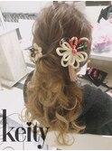 三つ編みハーフアップ【TEL予約でお得】¥2300→¥2100