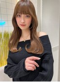 ロングヘア/グレージュカラー/ココアベージュ/福岡顔周り