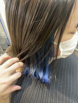 エノモト(ENOMOTO) 大人かわいい外ハネミディアム☆裾カラー×群青ブルー