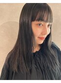 【藤沢/湘南】透明感地毛風カラー/暗髪/ぱっつん/オン眉