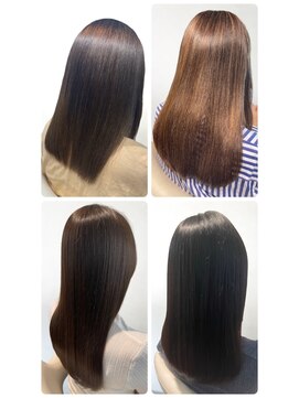 美容室フルール 20代30代40代髪質改善カラーアッシュベージュ艶感ストレート