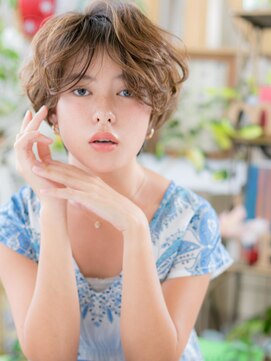 カバーヘアアンドスパ ブリス 浦和(COVER HAIR&SPA bliss) くせ毛風ゆるふわカール無造作前下がりボブc6浦和20代30代40代