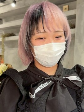 アポロ 横浜駅店(apollo) xカラー/ホワイトグレージュ/レイヤーカット/チェリーブラウン